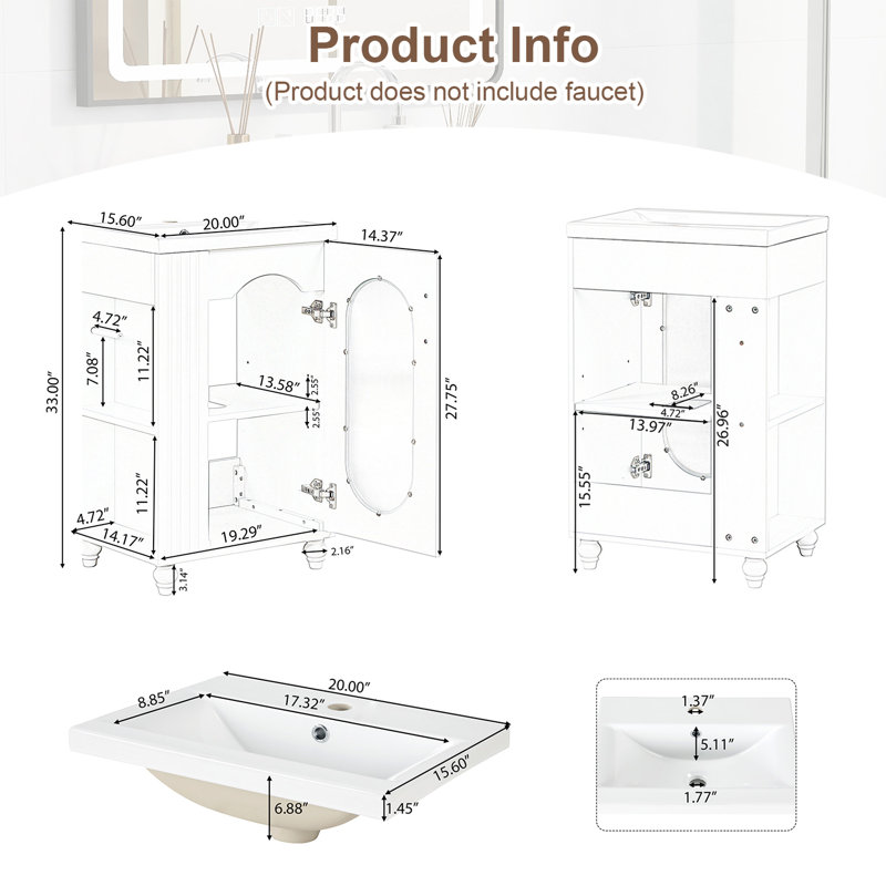 20'' W Single Vanity, Black