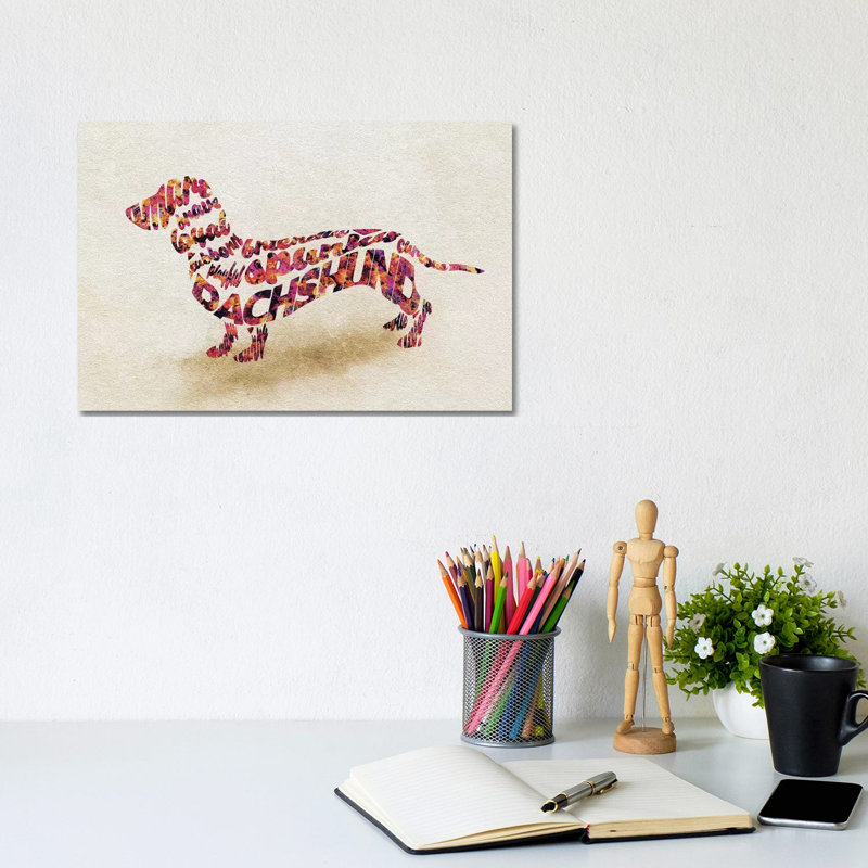 Dachshund by Ayse Deniz Akerman - Wrapped Canvas Print, 20.32 cm H x 30.48 cm W