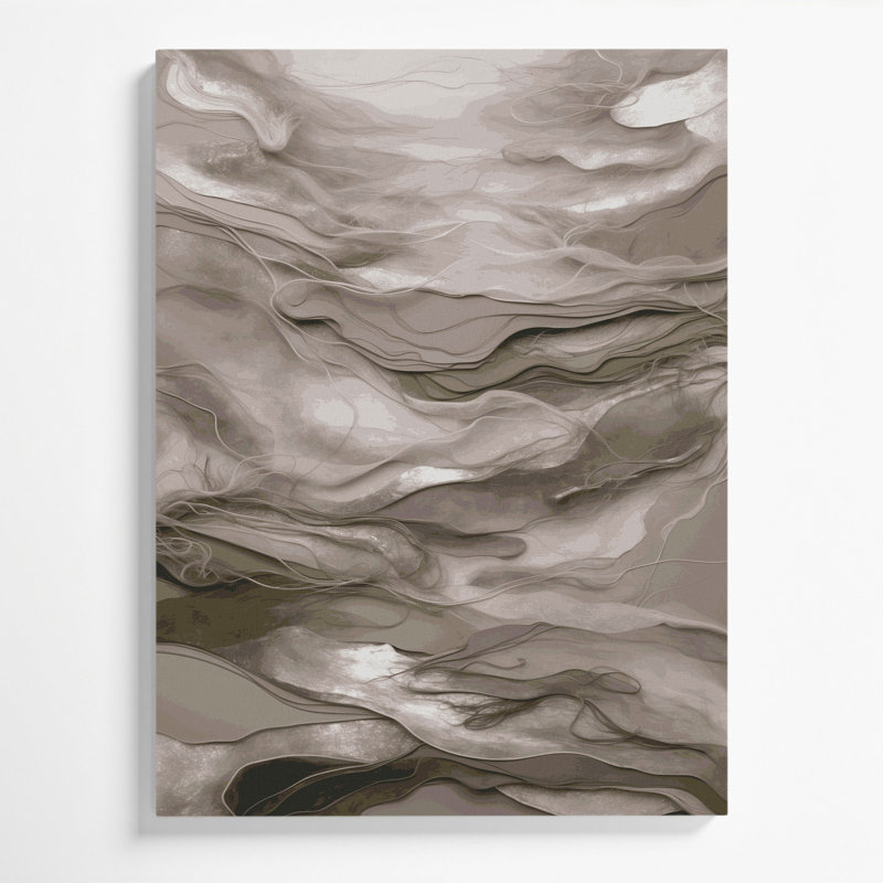 «Abstract Landscape 98», art mural sur toile grise, H 18 po x l 12 po