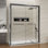 Porte de douche coulissante double 60 po x 76 po avec panneau de verre latéral Porte de douche double en verre trempé nano-enduit 32 po x 76 po en acier inoxydable 304, finition grise