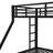 Metal Bunk Bed with Trundle, Black-114313892