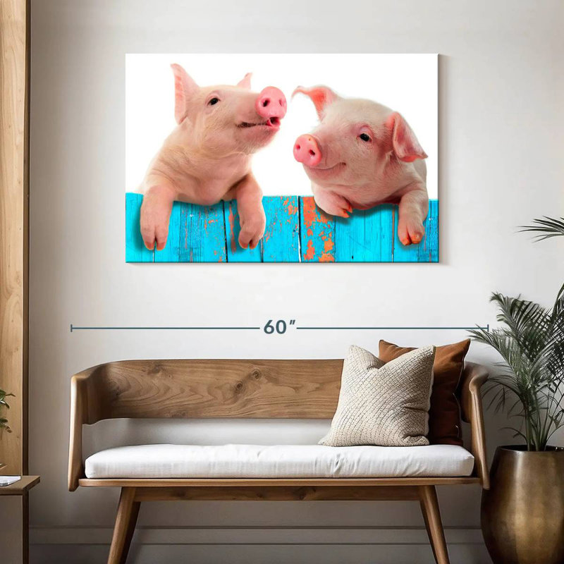 Fence Pigs, 30" H x 45" W