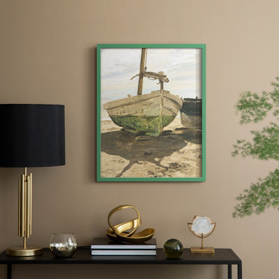 «Vintage Nautical Print», impression encadrée en bois massif