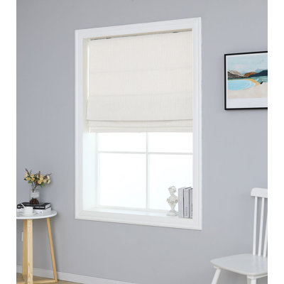 Cordless 100% Blackout Woven Fabric Room Darkening Roman Shades