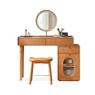 Makeup Vanity with Light mirror,3 drawers,1 chair