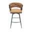 Ensemble de tabourets de bar 28 po en cuir technique 28 po avec tabourets de bar sans pieds réglables, 360 tabourets de bar pivotants, tabourets de bar et repose-pieds