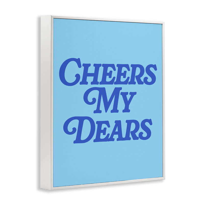 «Blue Cheers My Dears», estampe numérique de House of Lulu, H 30 po x l 24 po, Blanc