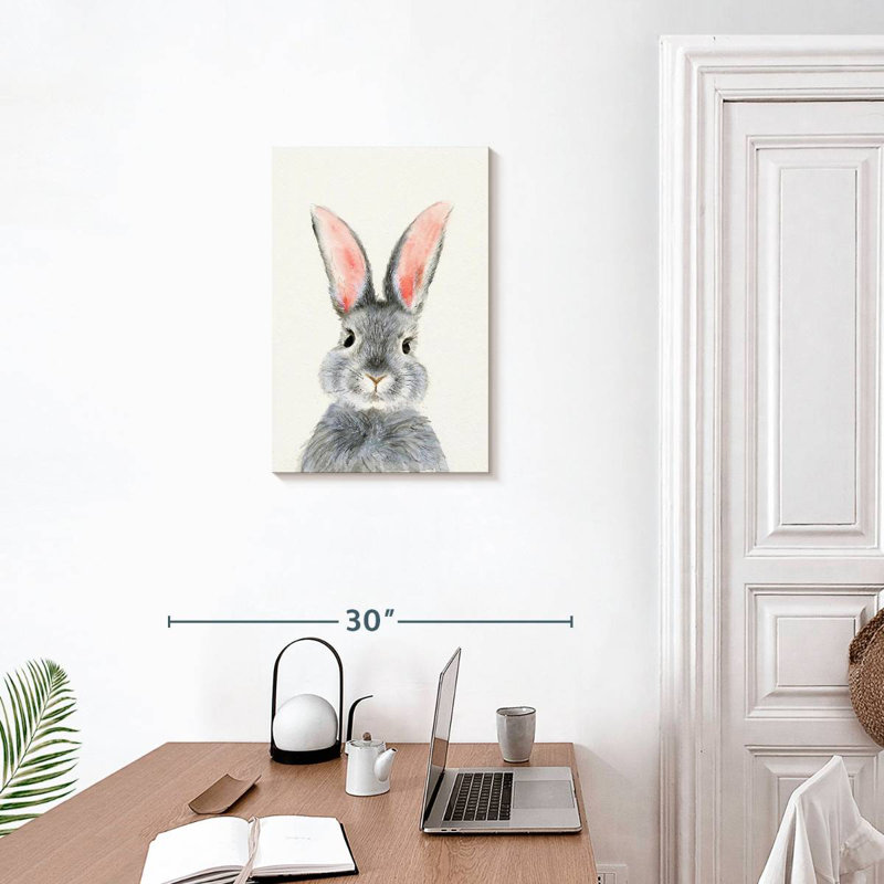 Brampt Fluffy Gray Bunny, 24" H x 16" W