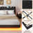 Full Size Modern Floating Bed Frame with LED Lights & Charging Station, Upholstered Storage Headboard with Folding Shelves, Metal Slat Support, No Box Spring Needed - Black-1008989777-1008989776
