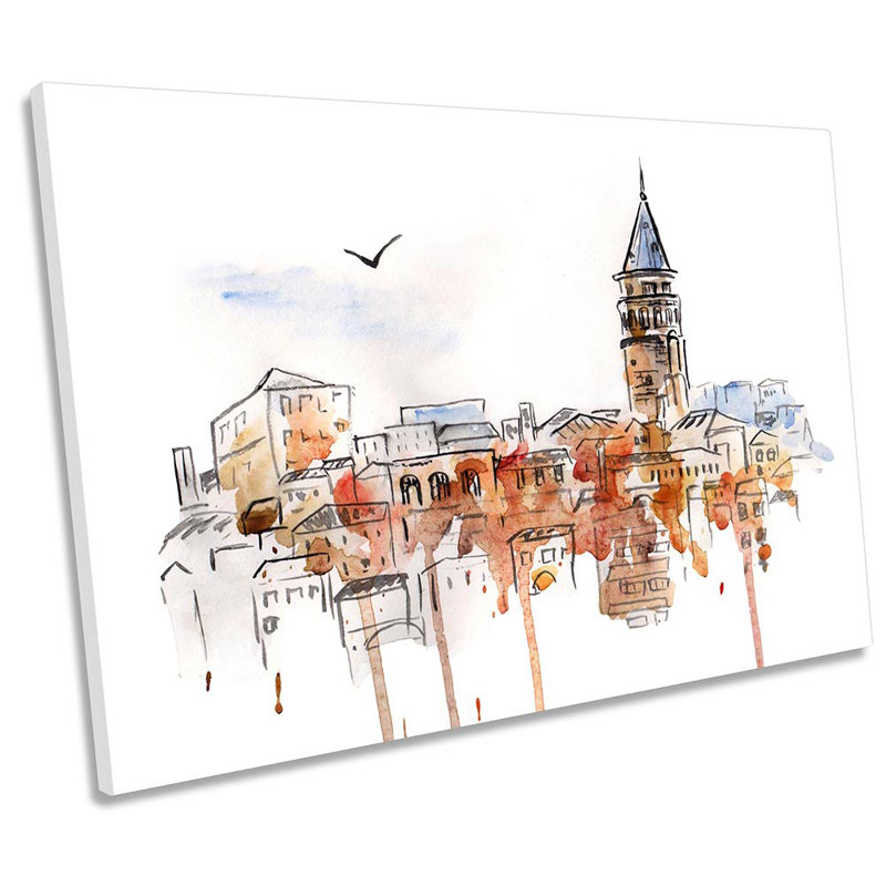 Istanbul Turkey Skyline - Wrapped Canvas Print, 91.4cm H x 137.2cm W x 4cm D