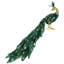 Glittered Peacock With Faux Pearls Christmas Decoration - 22" - Green