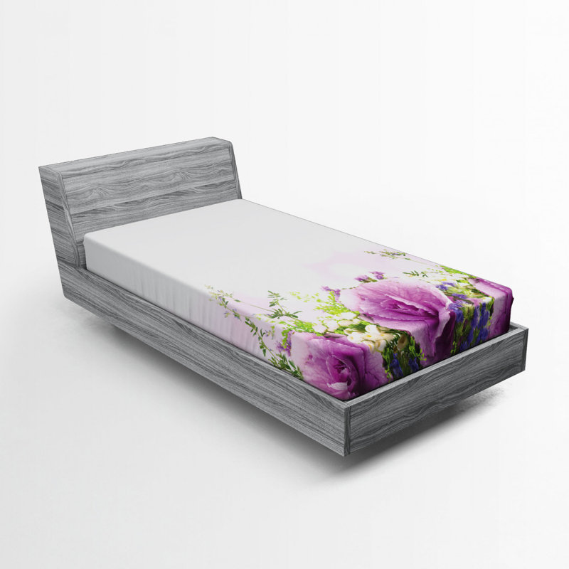 Microfiber Floral Fitted Sheet, Twin XL Fitted Sheet