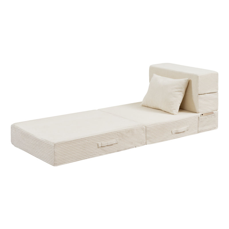 Canapé-lit convertible, canapé-lit simple pliable, Beige, Floor Couch Single 26"
