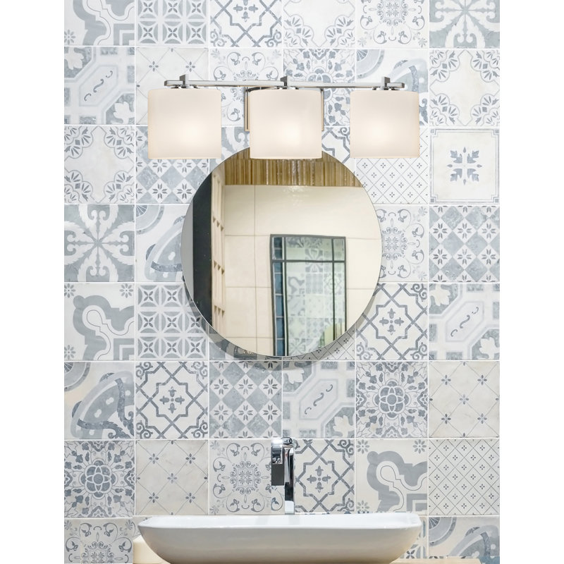 Éclairage pour salle de bain à intensité variable 3 lumières Casson, Chrome poli, Opale