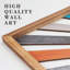 Grand art mural encadré en bois Boho Sun