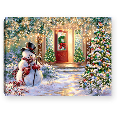 Home for the Holidays 8x6 Mini Lighted Easel Back Canvas