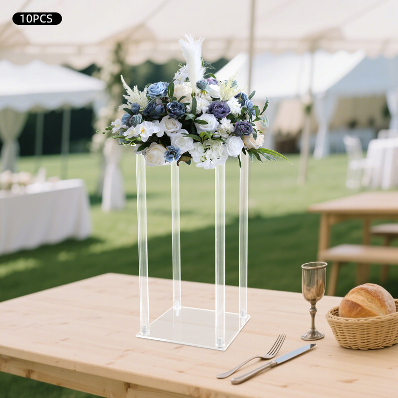 Support à fleurs en acrylique transparent pour mariage (ensemble de 10)