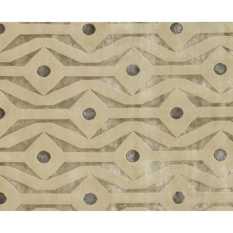 Geometric Area Rug in Brown/Gray, Rectangle 9' x 12'