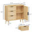 Armoire de chambre en bois avec 3 tiroirs - Tablette réglable