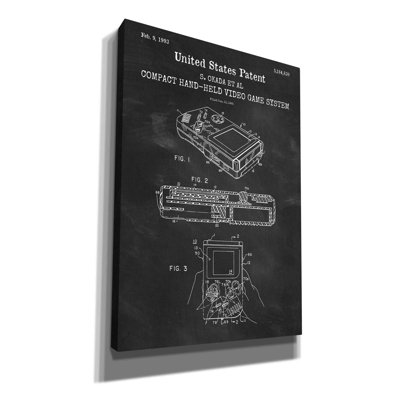 Hand-held Game System Blueprint Patent Chalkboard - Wrapped Canvas Print -  17 Stories, 452D32EAE3724E3098295BCE89ADF5EF