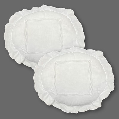 Cynthia Embroidered 2-Piece Round Pillow Set