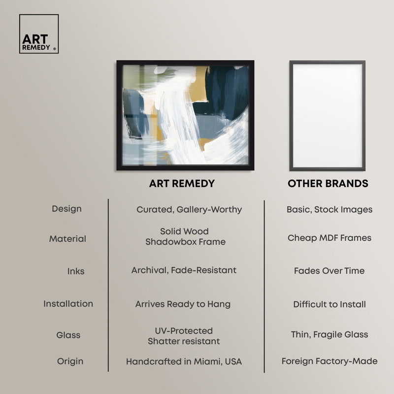 Décoration murale abstraite «Moss Layers III Shadowbox» par Art Remedy, Noir, H 17 po x l 21 po