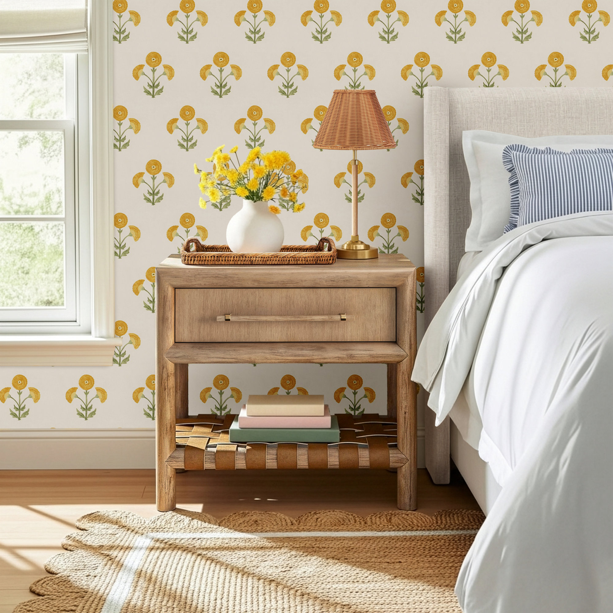 Colleen 1 - Drawer Nightstand, Natural