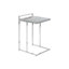 Contemporary End Table With Grey Laminate Finish And Robust Metal Structure For Living Room Bedroom Side Surface Legs
