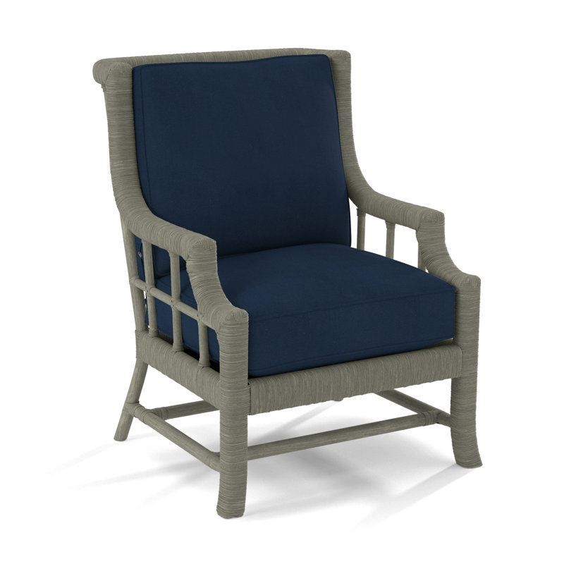 Lafayette Armchair, Greystone, White Textured Performance; 0865-91