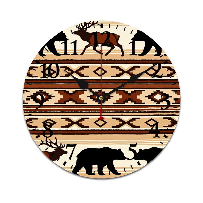 Horloge murale Tribal Bear Deer