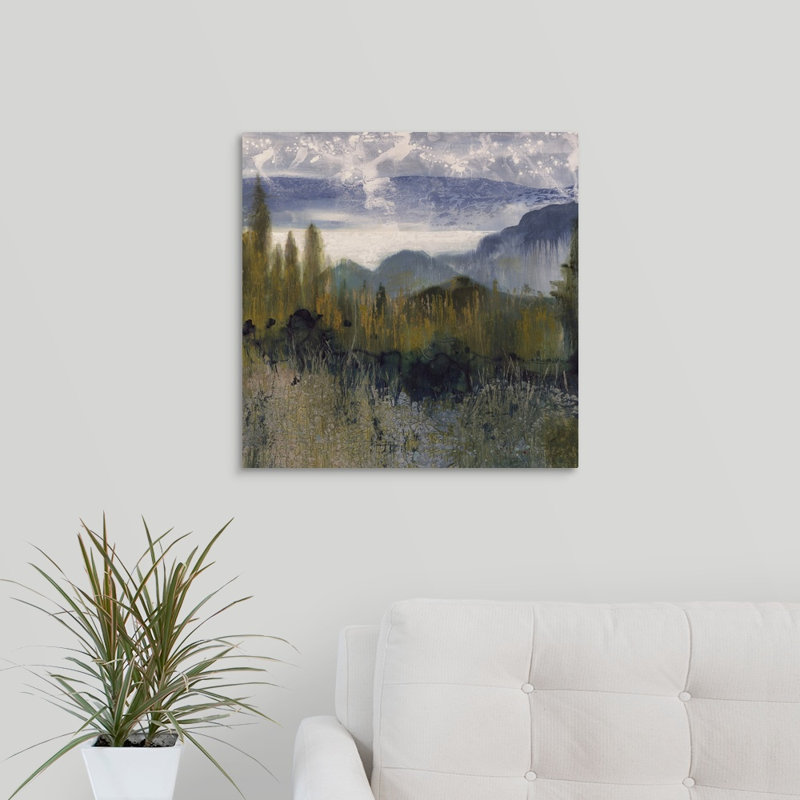 « distante peak », peinture sur toile, H 20 po x l 20 po x p 1,25 po, Toile tendue