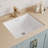 Undermount Bathroom Sink 16" X 14" Rectangular Vitreous China White Bathroom Sink with Overflow