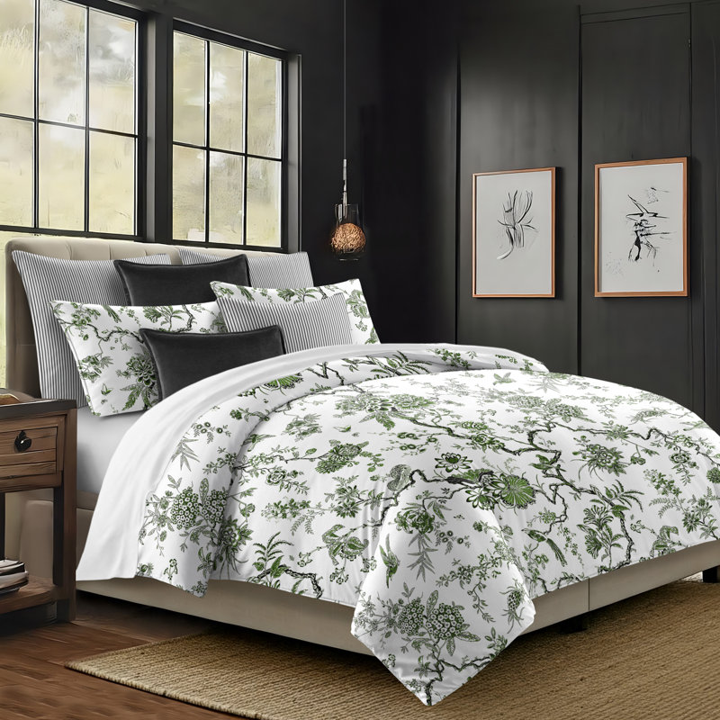 Tree Top Avocado Cotton Comforter Set, King Comforter + 7 Additional Pieces