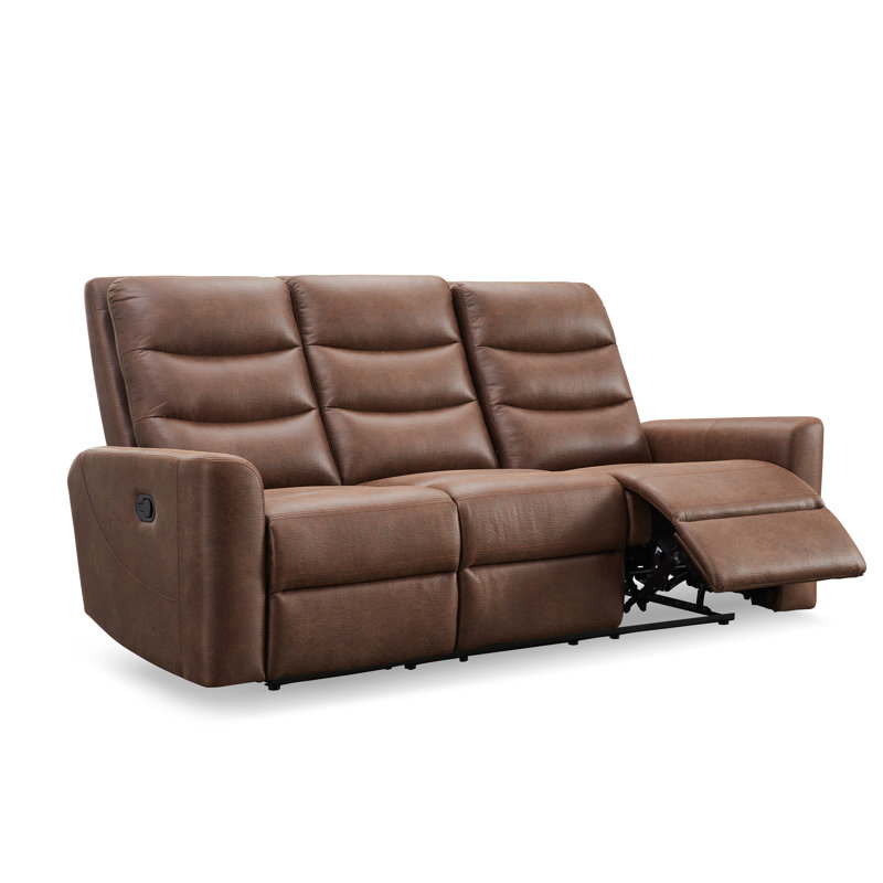 Ensemble de salon inclinable 3 pièces Aldah, Polyester à 100 % de couleur brune
