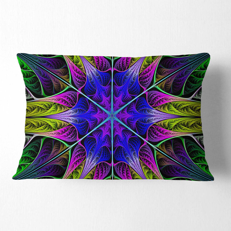 Vitrail étoile en forme d'étoile - Coussin décoratif imprimé abstrait