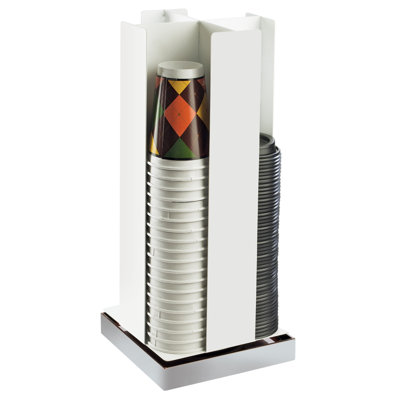 Luxe 4-Section Revolving Cup and Lid Organizer