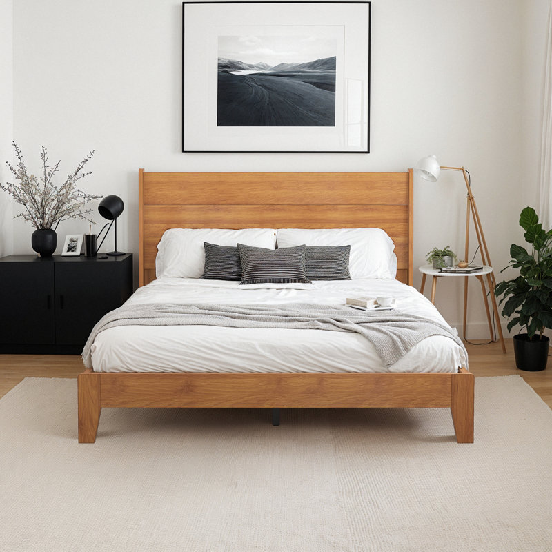 Branquinha Queen Platform Bed, Amber Walnut, Queen