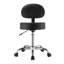 Rolling Stool with Back Support, 500 lbs Weight Capacity, Height Adjustable, Thick Cushion Ergonomic PU Leather Seat, 360° Swivel Round Rolling Stool Chair for Salon, Clinic, Medical, Black