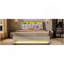 Grand lit plateforme tapissier avec système de rangement hydraulique, charge DEL et USB, naturel (sans matelas)-1226195151-1226195137