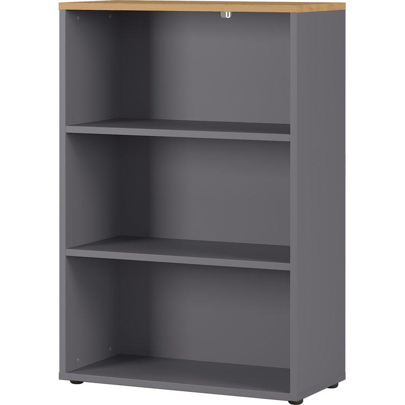Miabella 119.7cm H x 80cm W Standard Bookcase, Graphite/Oak