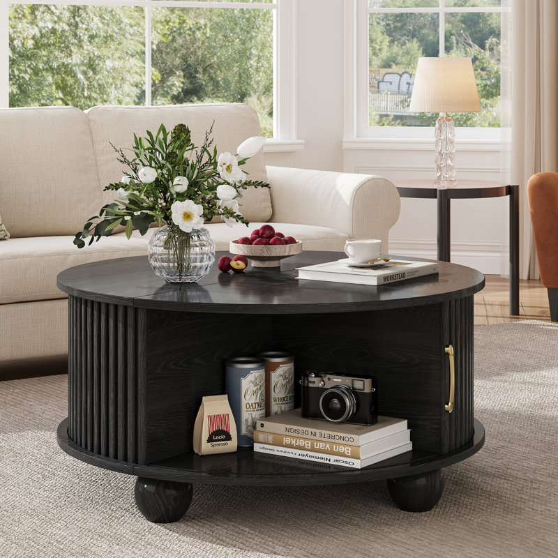 Table basse 31,5 "avec rangement, Noir