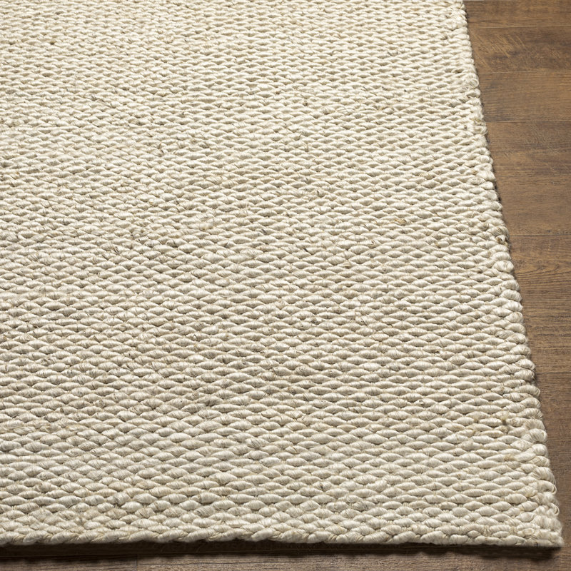 Wimbley Solid Color Flatweave Jute Area Rug in Tan, Rectangle 5' x 7'6"