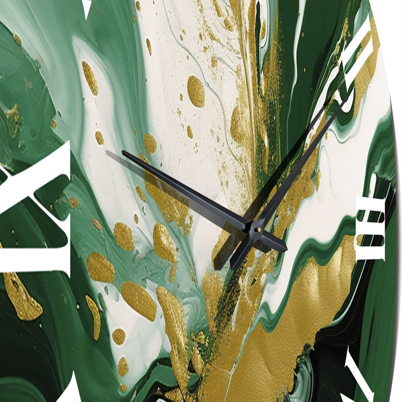 Horloge murale en métal Green and Gold, Très grand