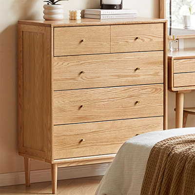 Modern Burlywood Solid Wood Accent Cabinet