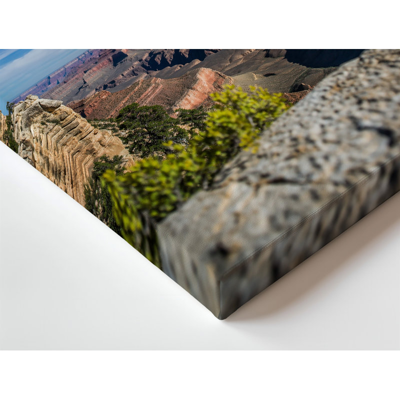 Toile «A Breathtake Nighttime Canyon Landscape Under A Luminous Full Moon Wall Art Casting Silvery Light Across Rugged Rock», art mural