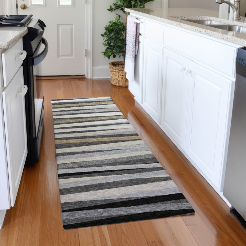  Tapis gris intérieur / extérieur lavable à la machine Chantille ACN997, Tapis de couloir 2 pi 3 po x 7 pi 6 po