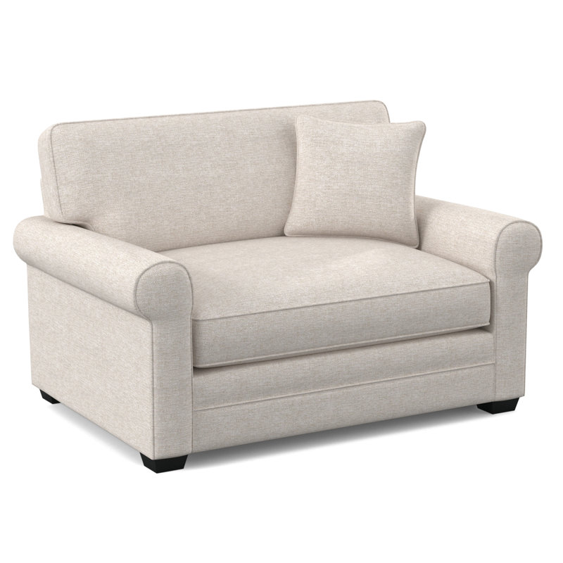 Bedford 57" Twin Sofa Bed, White Sugar Performance; 0863-91, Black Finish, 5" Innerspring Mattress