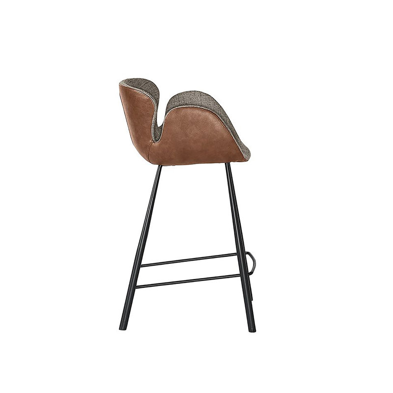 Waldo Barstool - Nightfall Black / November Grey in , Brown/Gray, Bar Stool (30" Seat Height)
