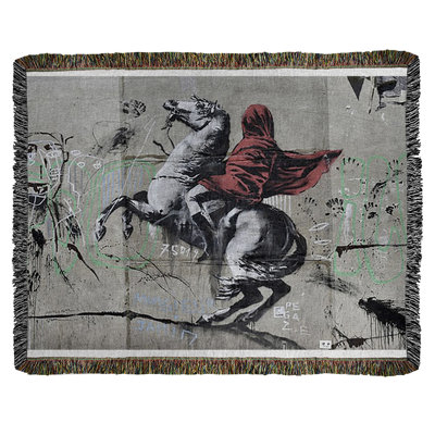 Banksy Graffiti Hand Woven Throw Blanket