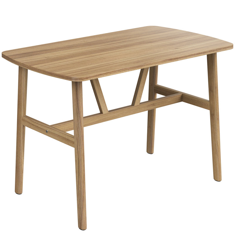 47"W Rectangular Kitchen Room Table, Natural Wood, Yellow